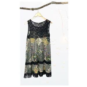 𝅺urban Renewal Floral Print Minidress w/ Lace Trim